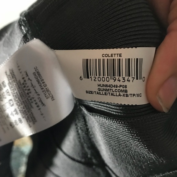 Sold Herve Leger gunmetal Dress - Picture 8 of 8